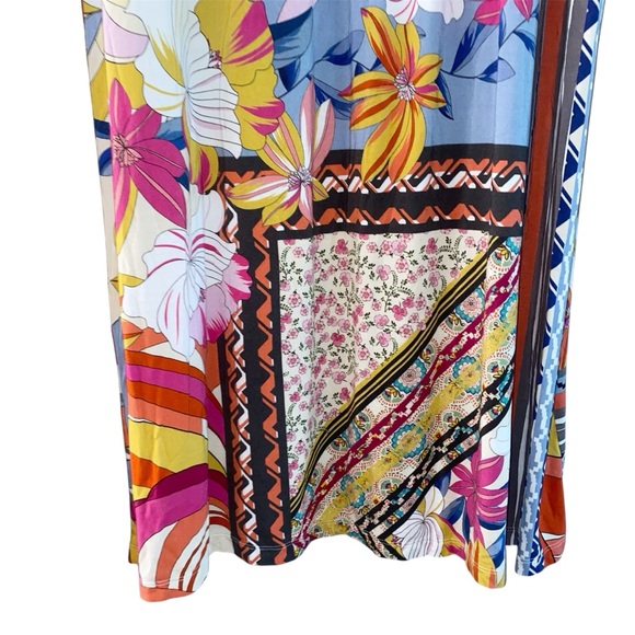 Johnny Was Rachel May Easy Fit Tank Dress XL Mixed Print Patchwork Midi Length - Picture 7 of 16